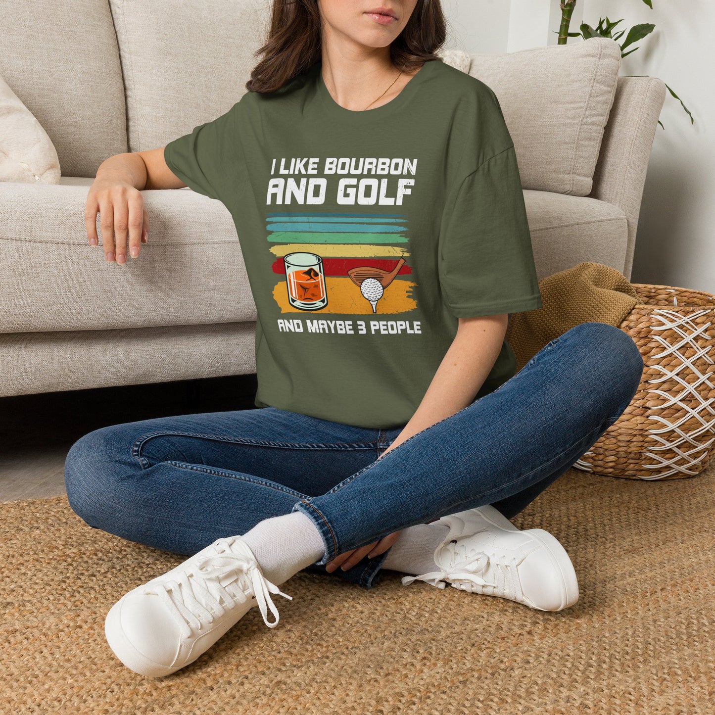 I like bourbon and golf T-shirt