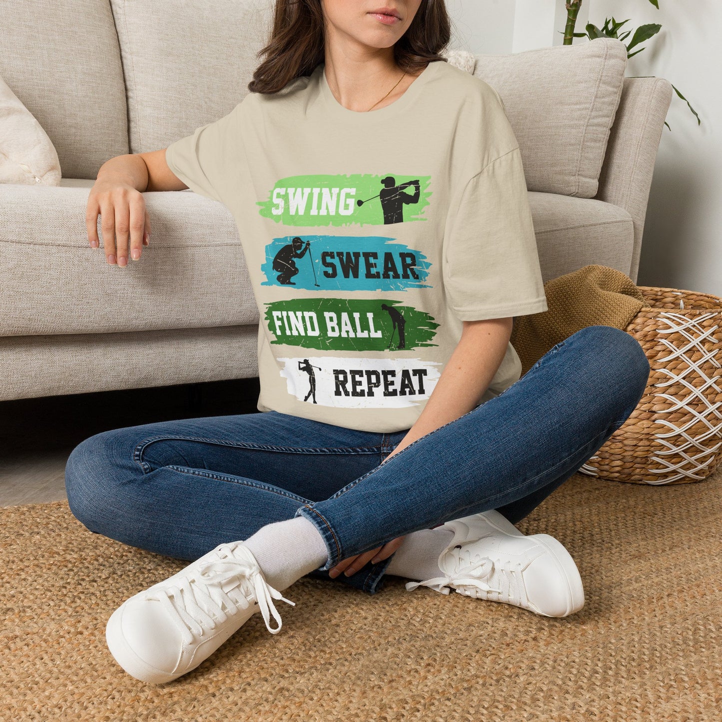 Swing swear find ball repeat T-shirt