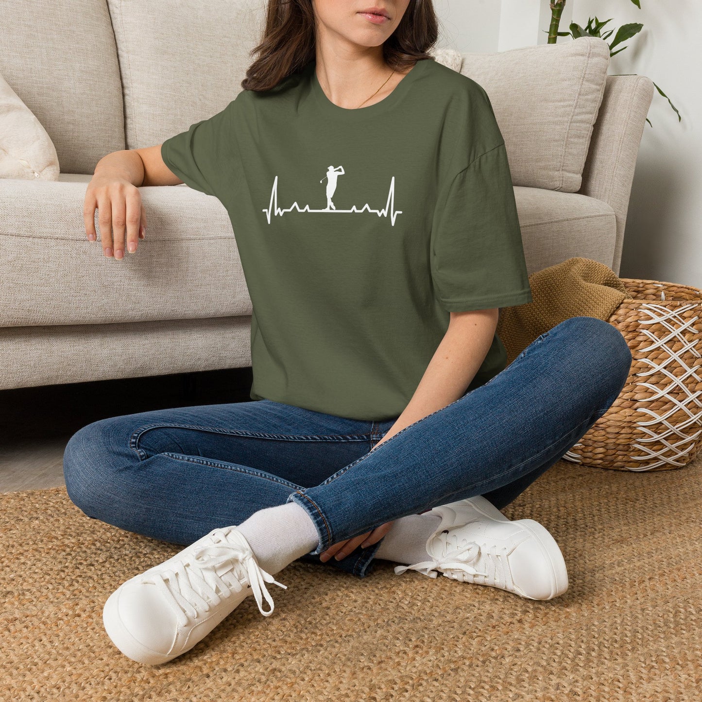 Golf heartbeat T-shirt