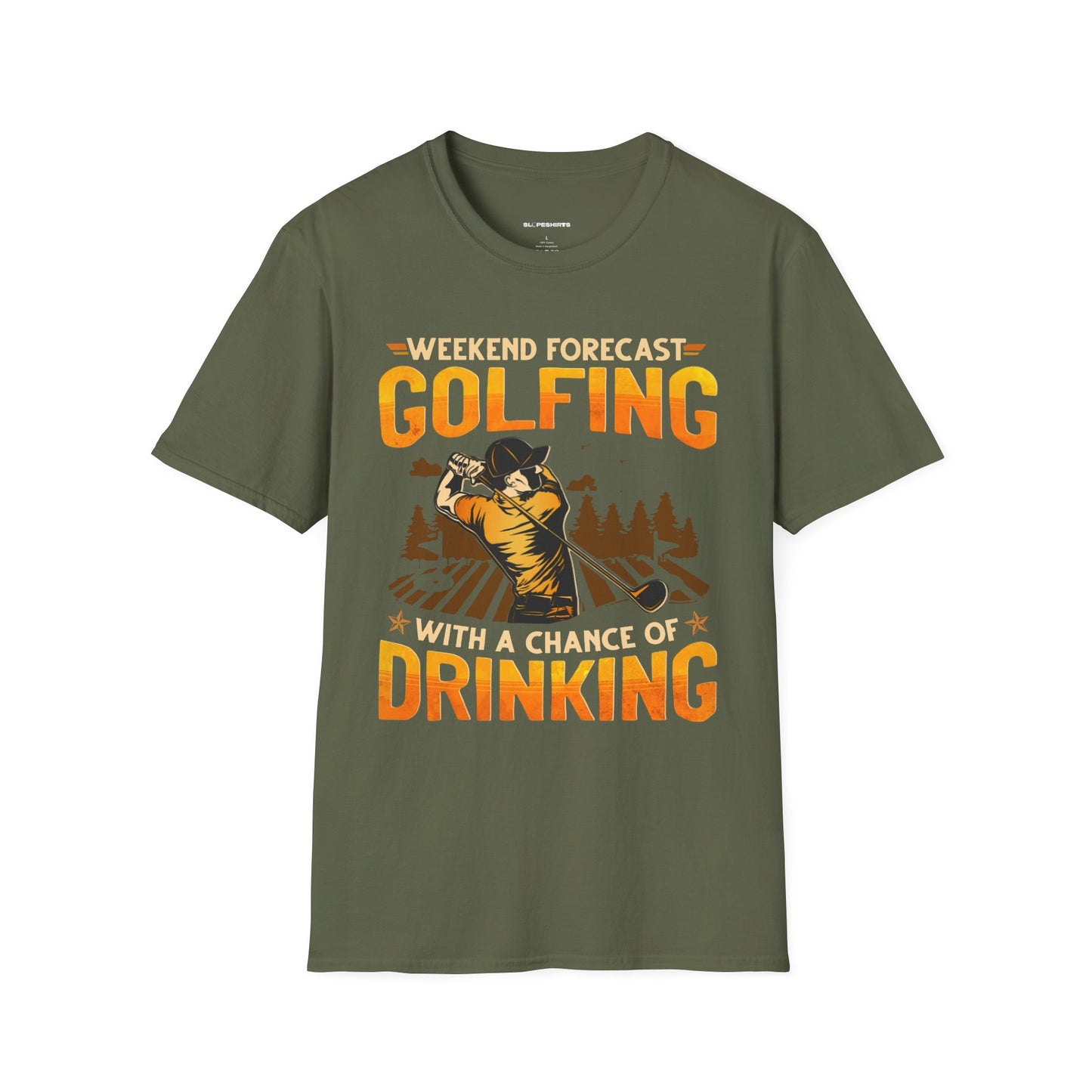 Weekend forecast golfing with a chance of drinking T-shirt