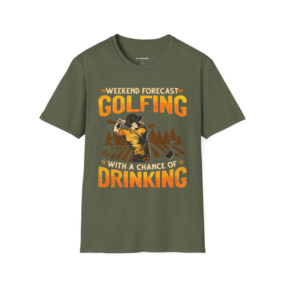 Weekend forecast golfing with a chance of drinking T-shirt