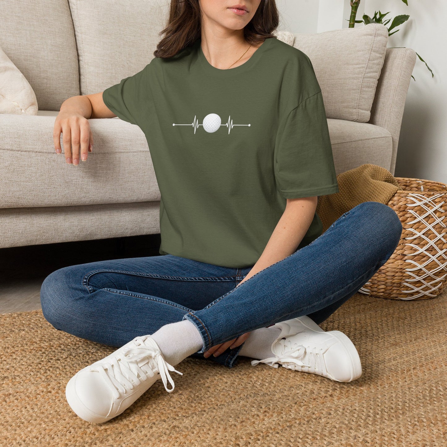 Golf ball heartbeat T-shirt