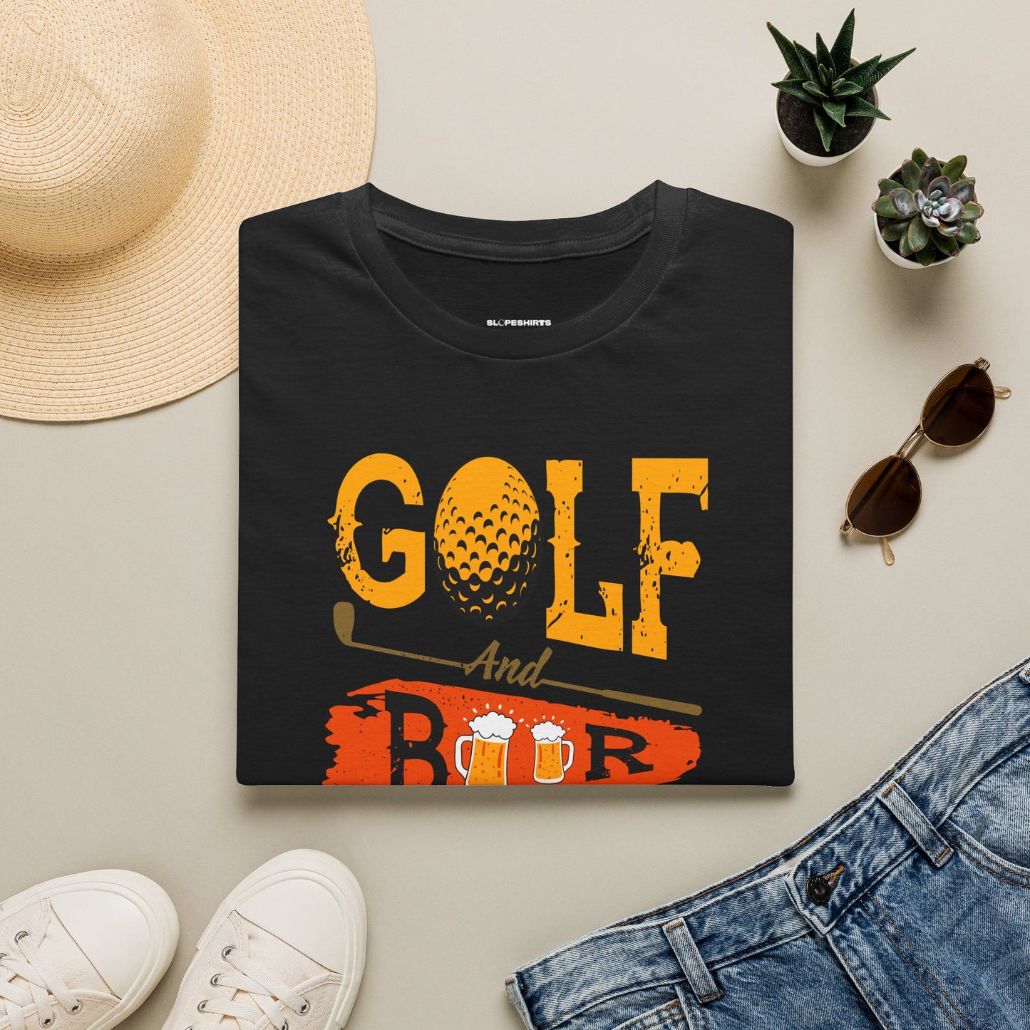 Golf and beer, thats why im here T-shirt