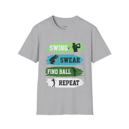 Swing swear find ball repeat T-shirt