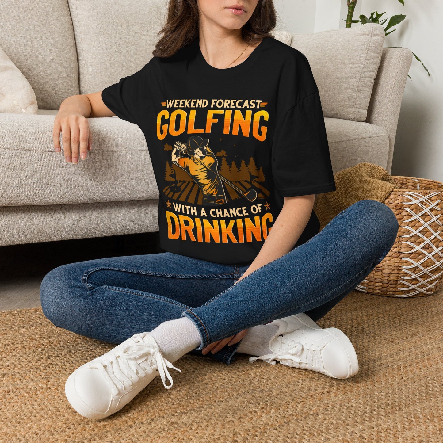 Weekend forecast golfing with a chance of drinking T-shirt