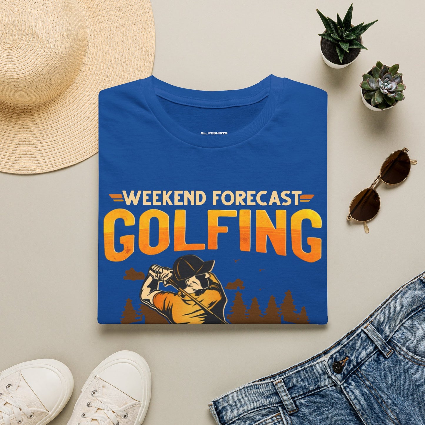 Weekend forecast golfing with a chance of drinking T-shirt