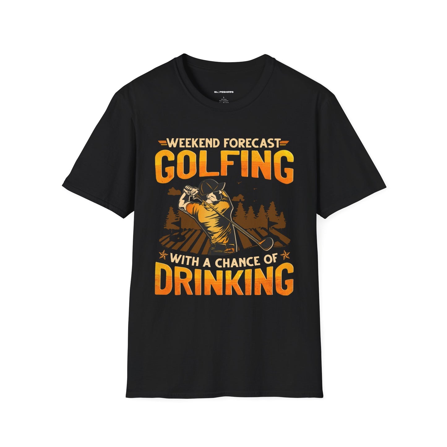 Weekend forecast golfing with a chance of drinking T-shirt