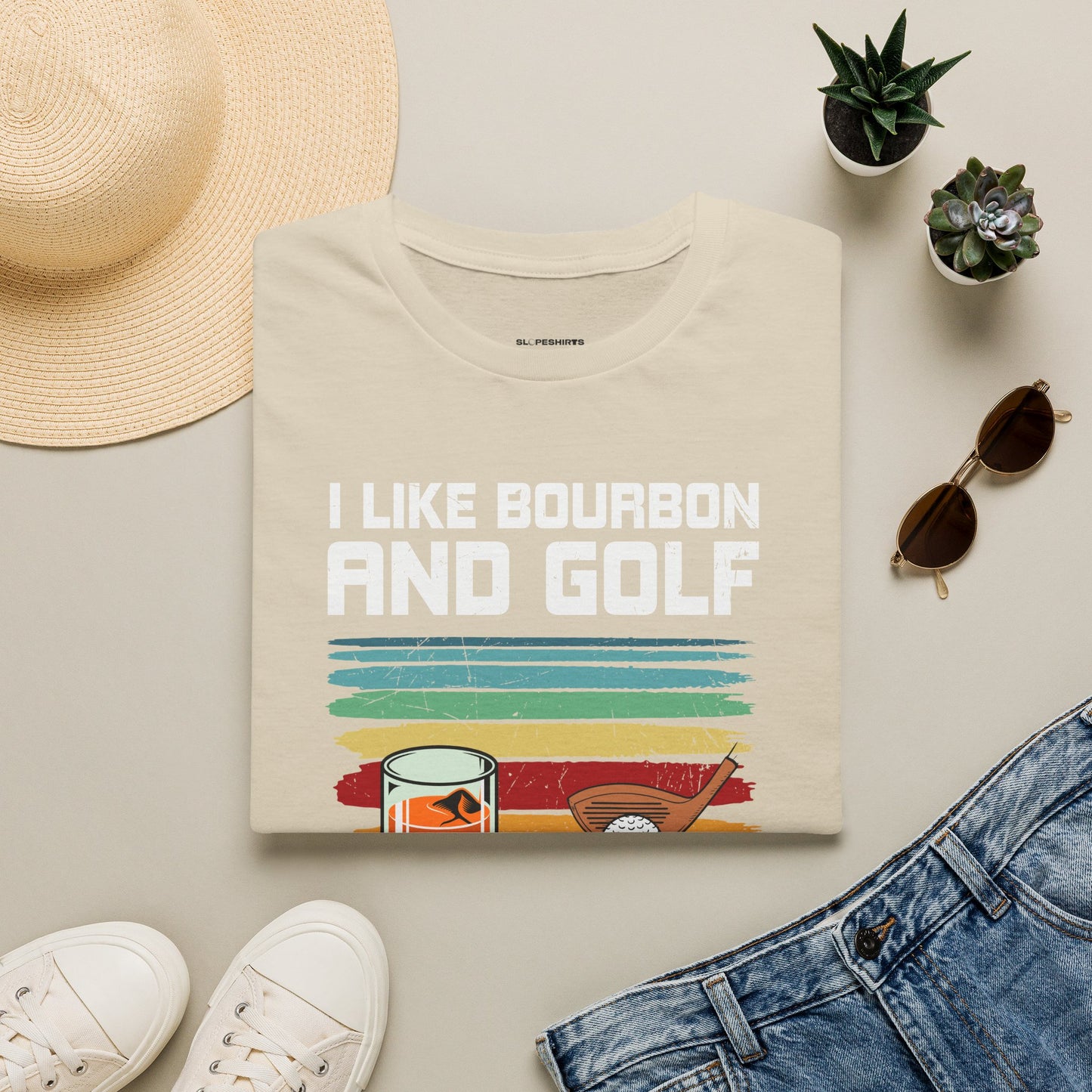 I like bourbon and golf T-shirt
