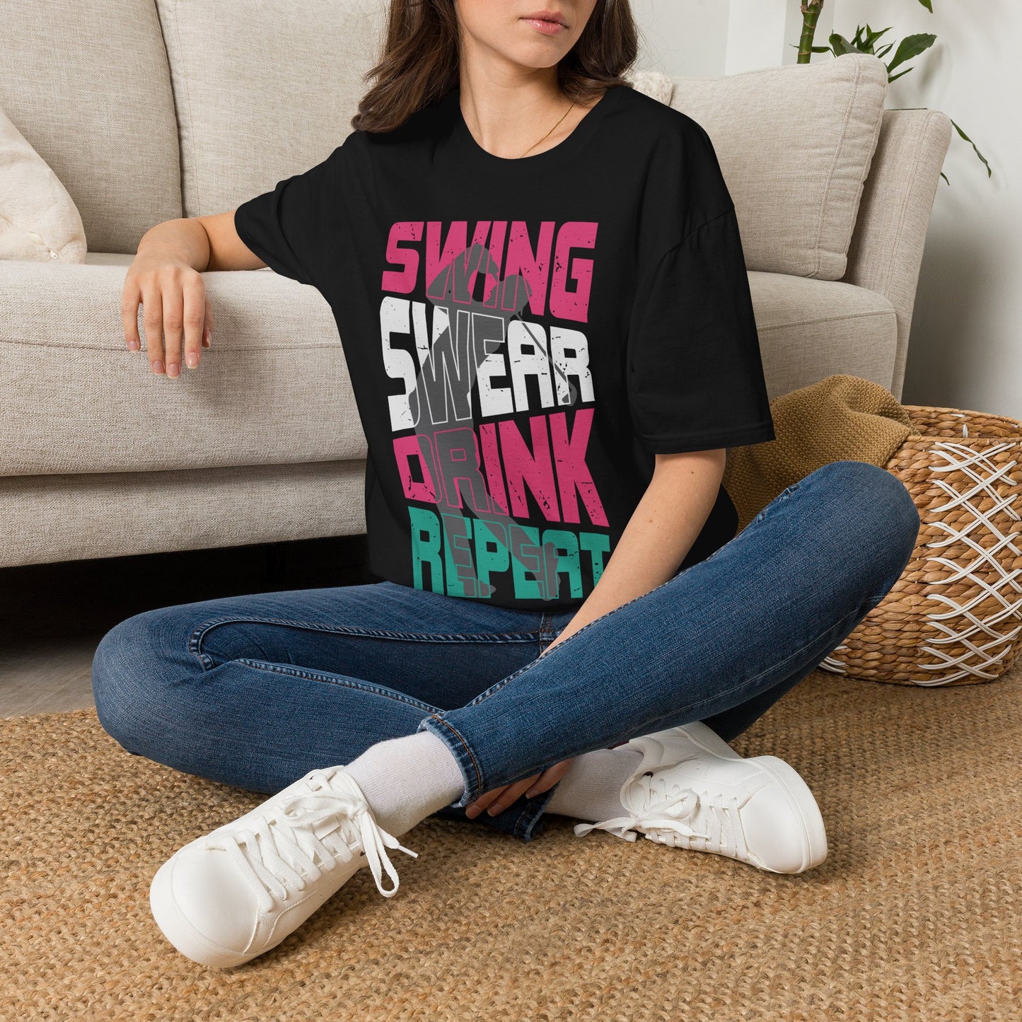 Swing swear drink repeat T-shirt