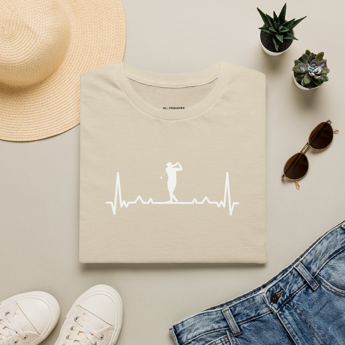 Golf heartbeat T-shirt