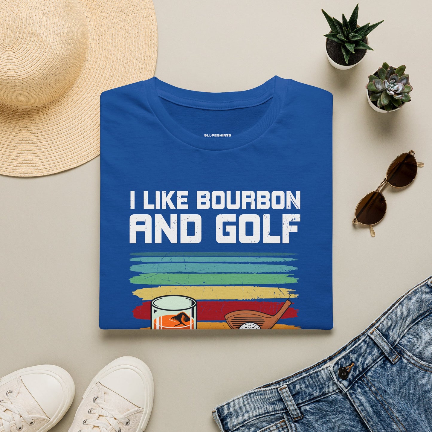 I like bourbon and golf T-shirt