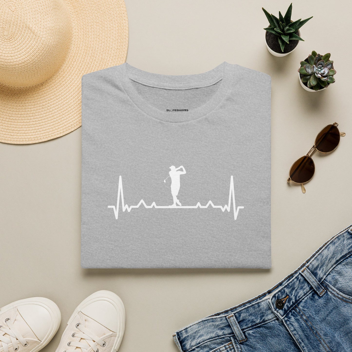 Golf heartbeat T-shirt