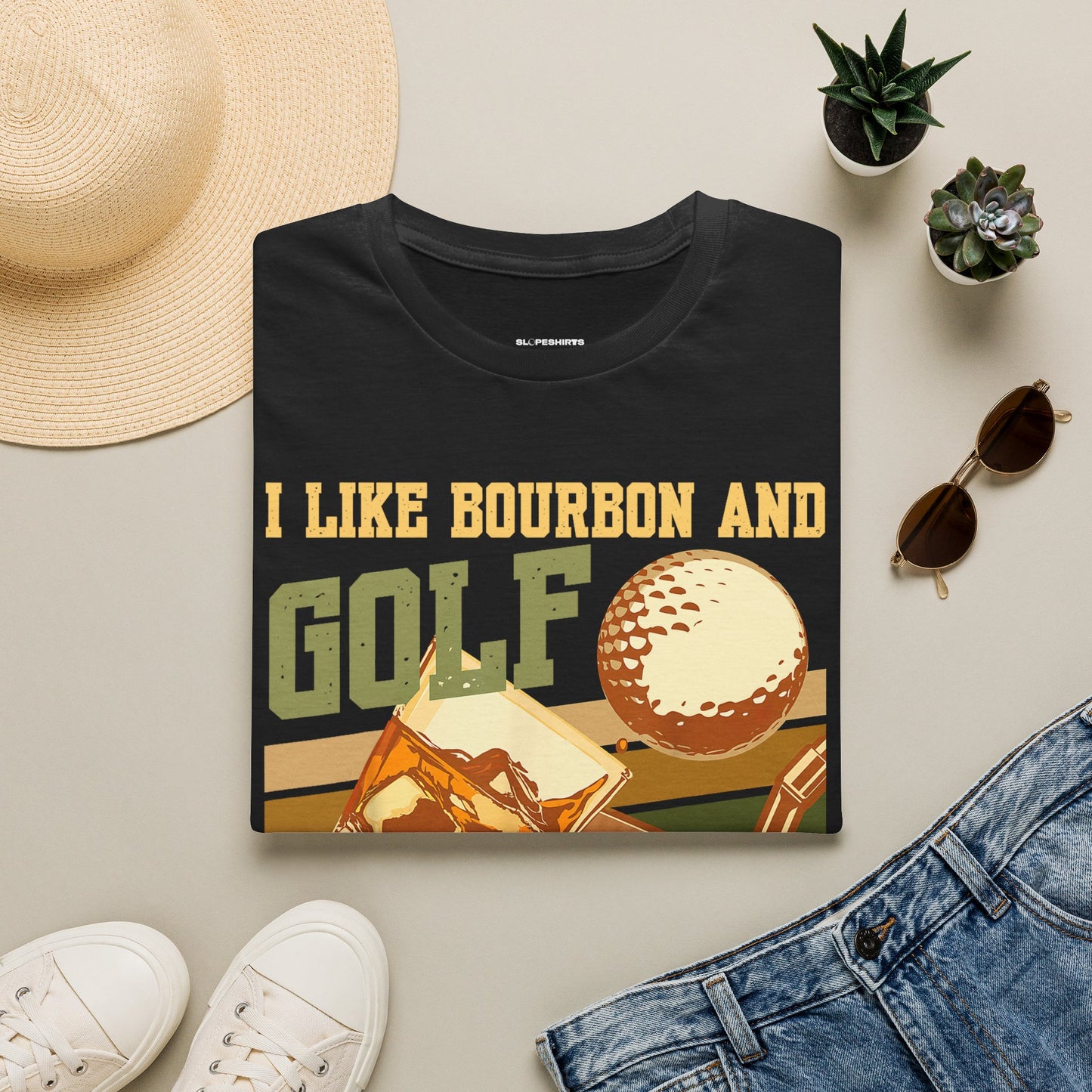 I like bourbon and golf and maybe like 3 people T-shirt