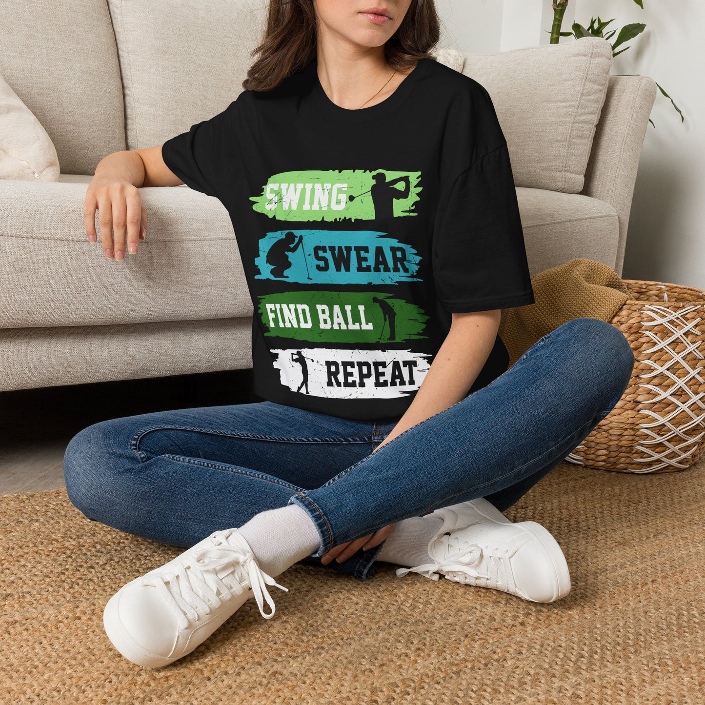 Swing swear find ball repeat T-shirt