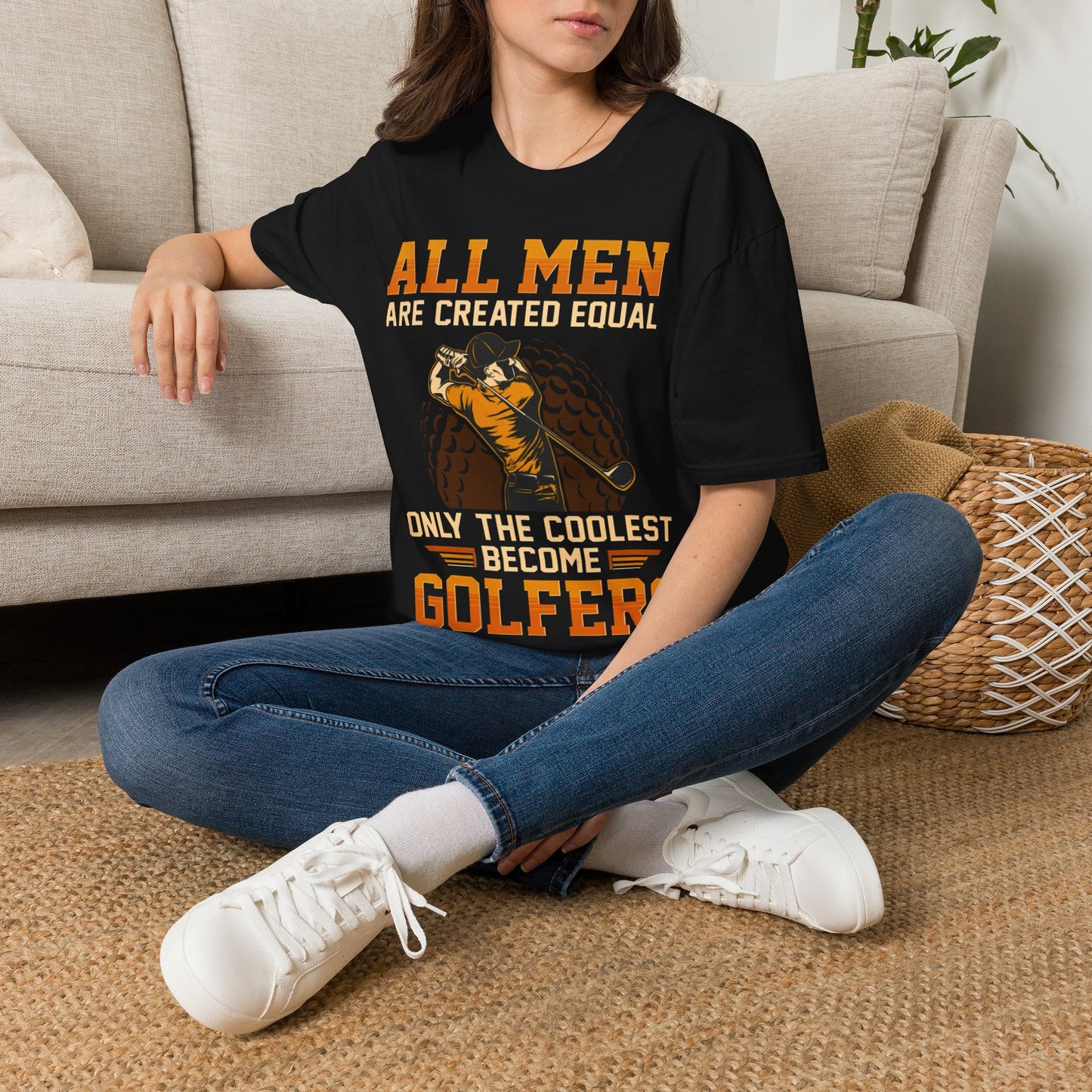 All men are created equal only the coolest become golfers T-shirt