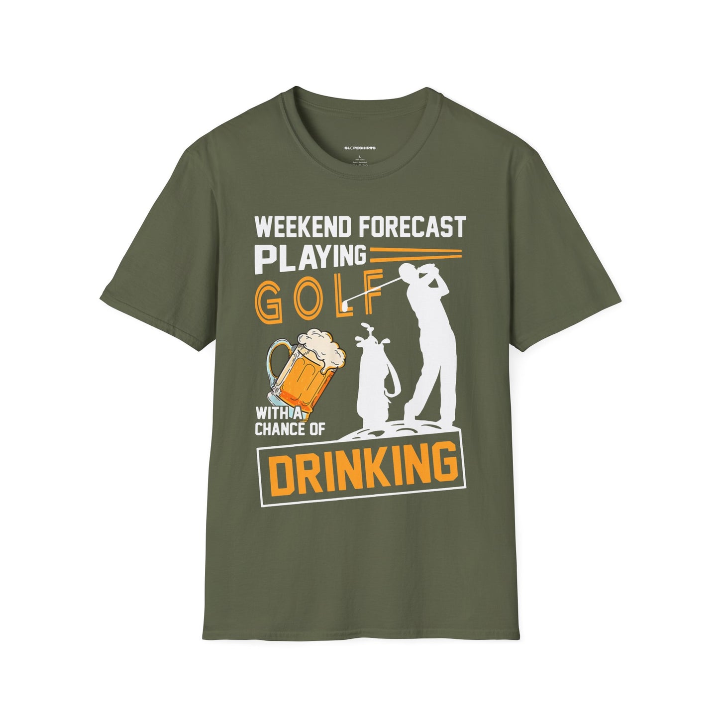 Weekend forecast golf with a chance of drinking T-shirt
