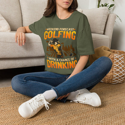 Weekend forecast golfing with a chance of drinking T-shirt