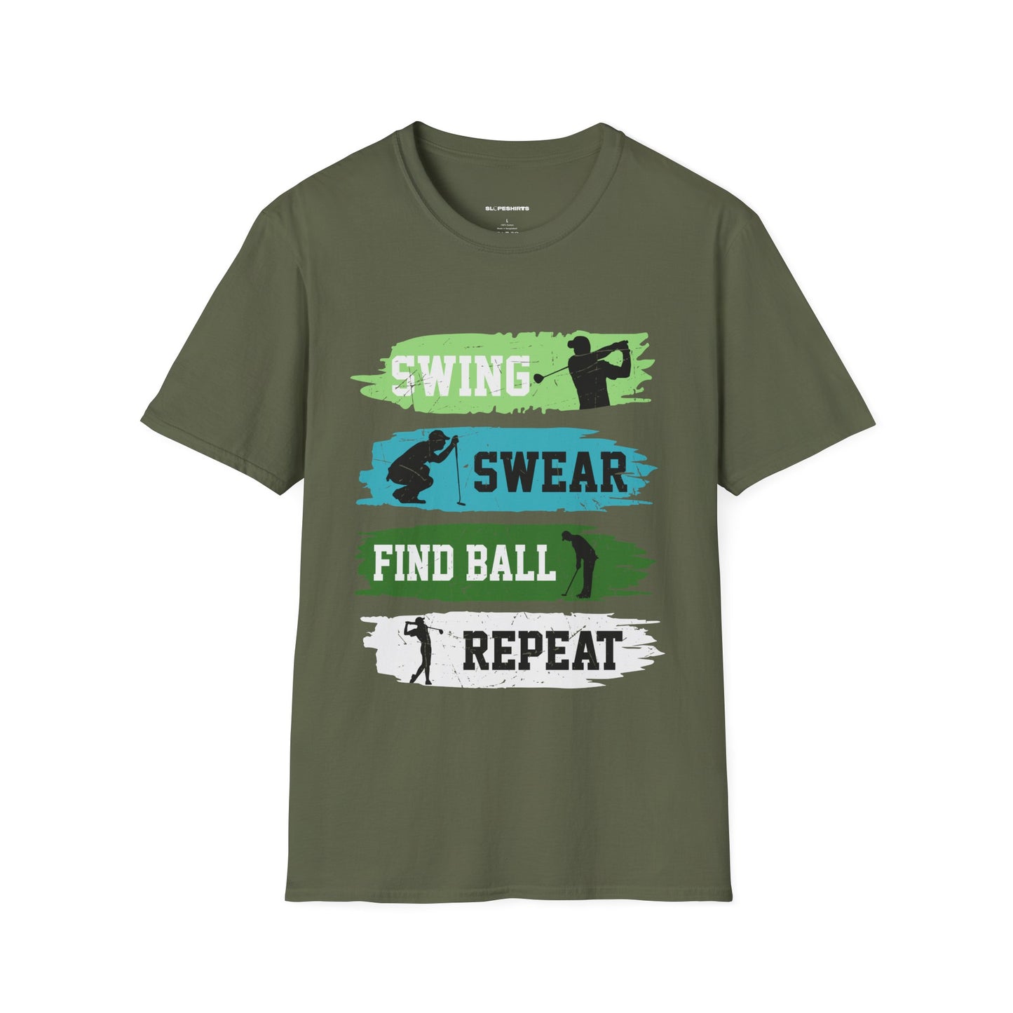 Swing swear find ball repeat T-shirt