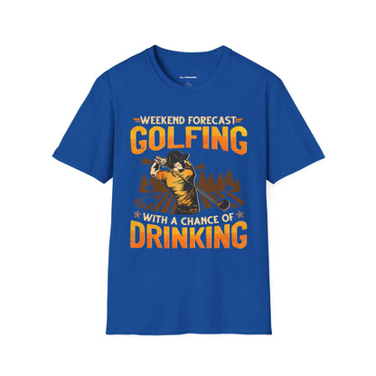 Weekend forecast golfing with a chance of drinking T-shirt