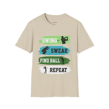 Swing swear find ball repeat T-shirt