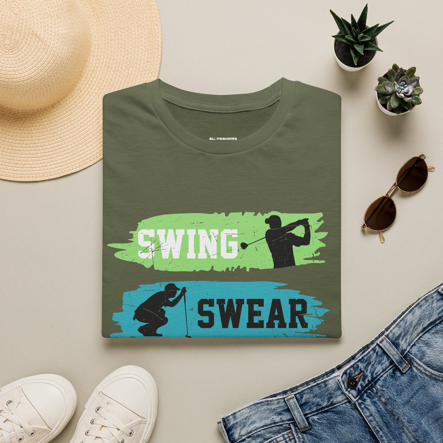 Swing swear find ball repeat T-shirt