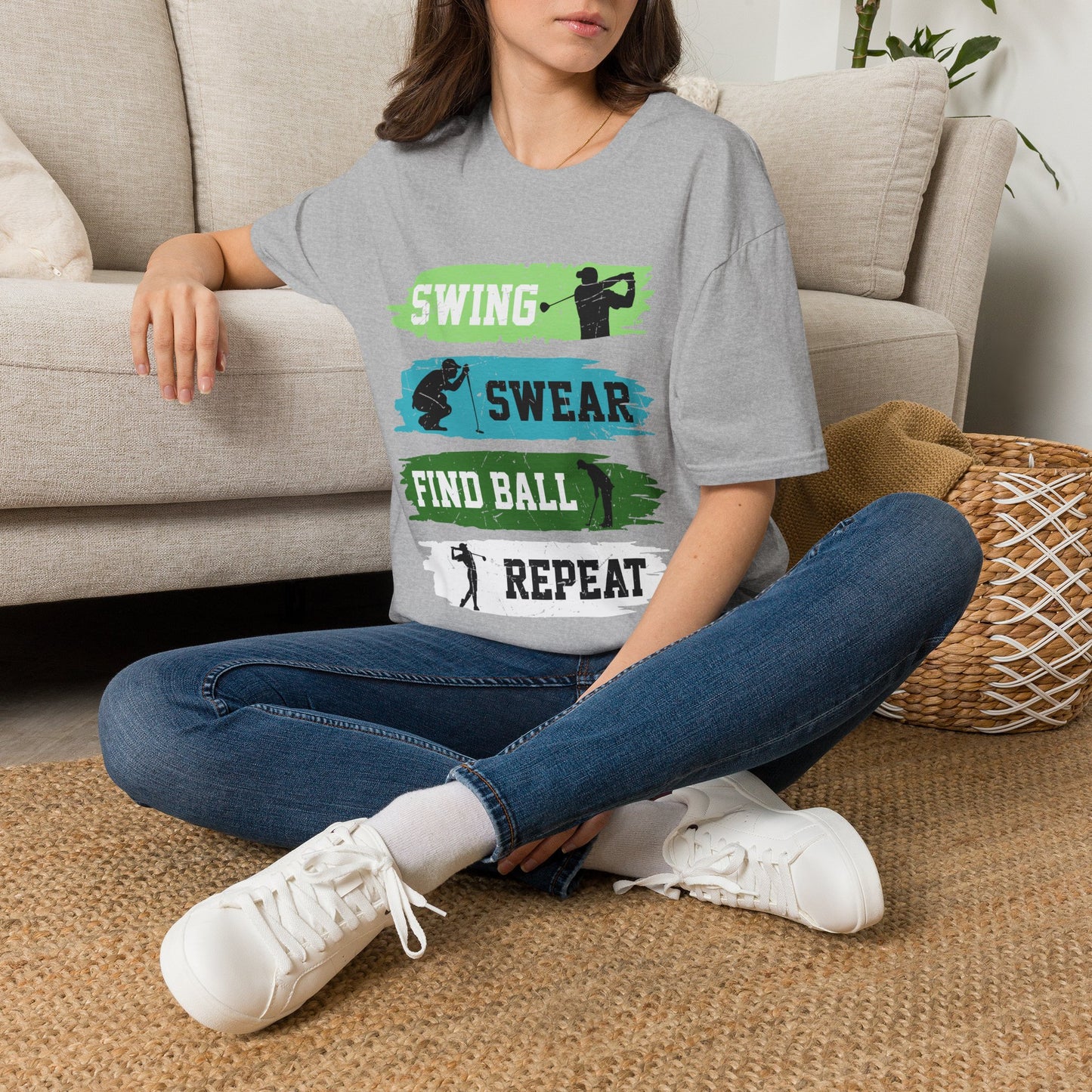 Swing swear find ball repeat T-shirt