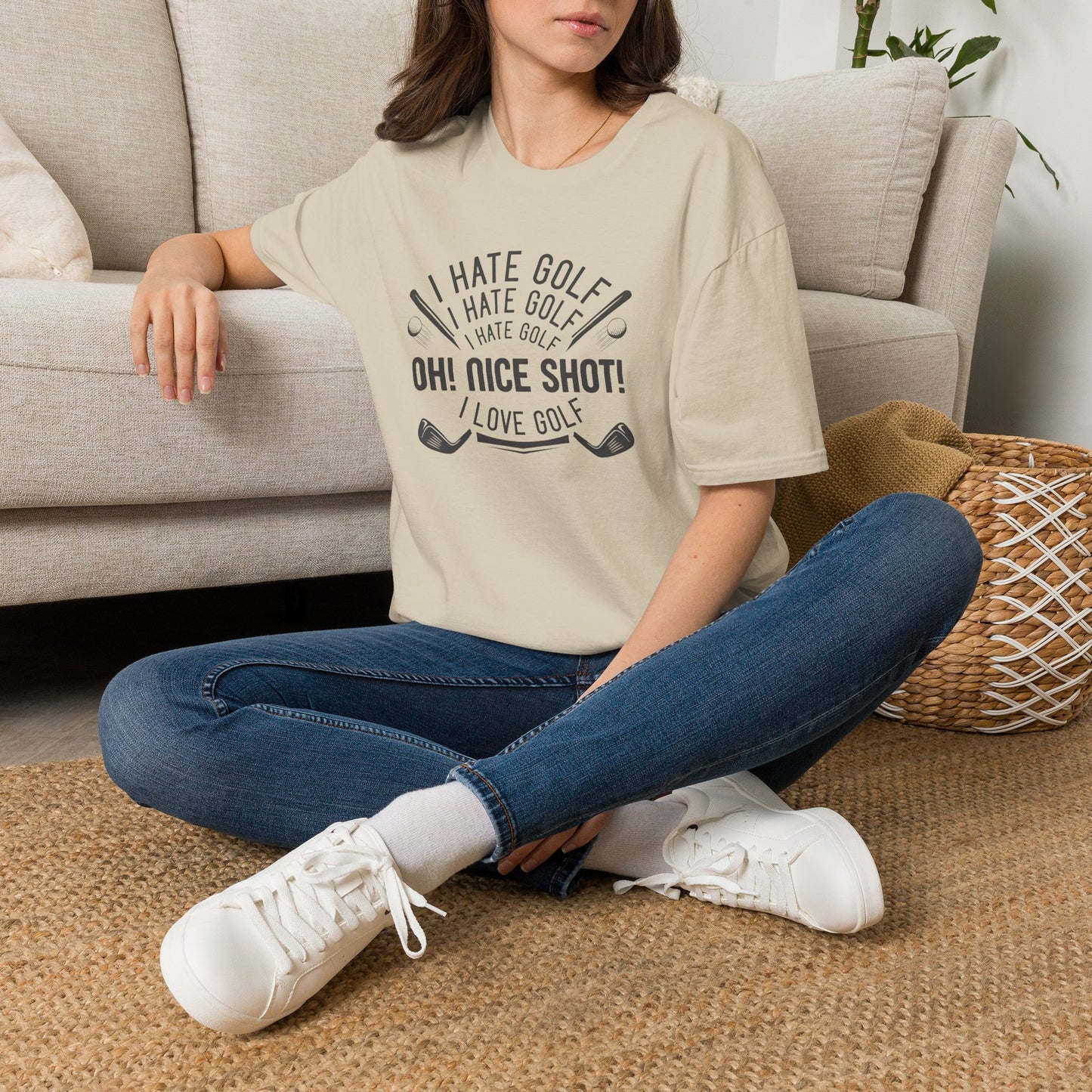 I hate golf oh nice shot I love golf T-shirt