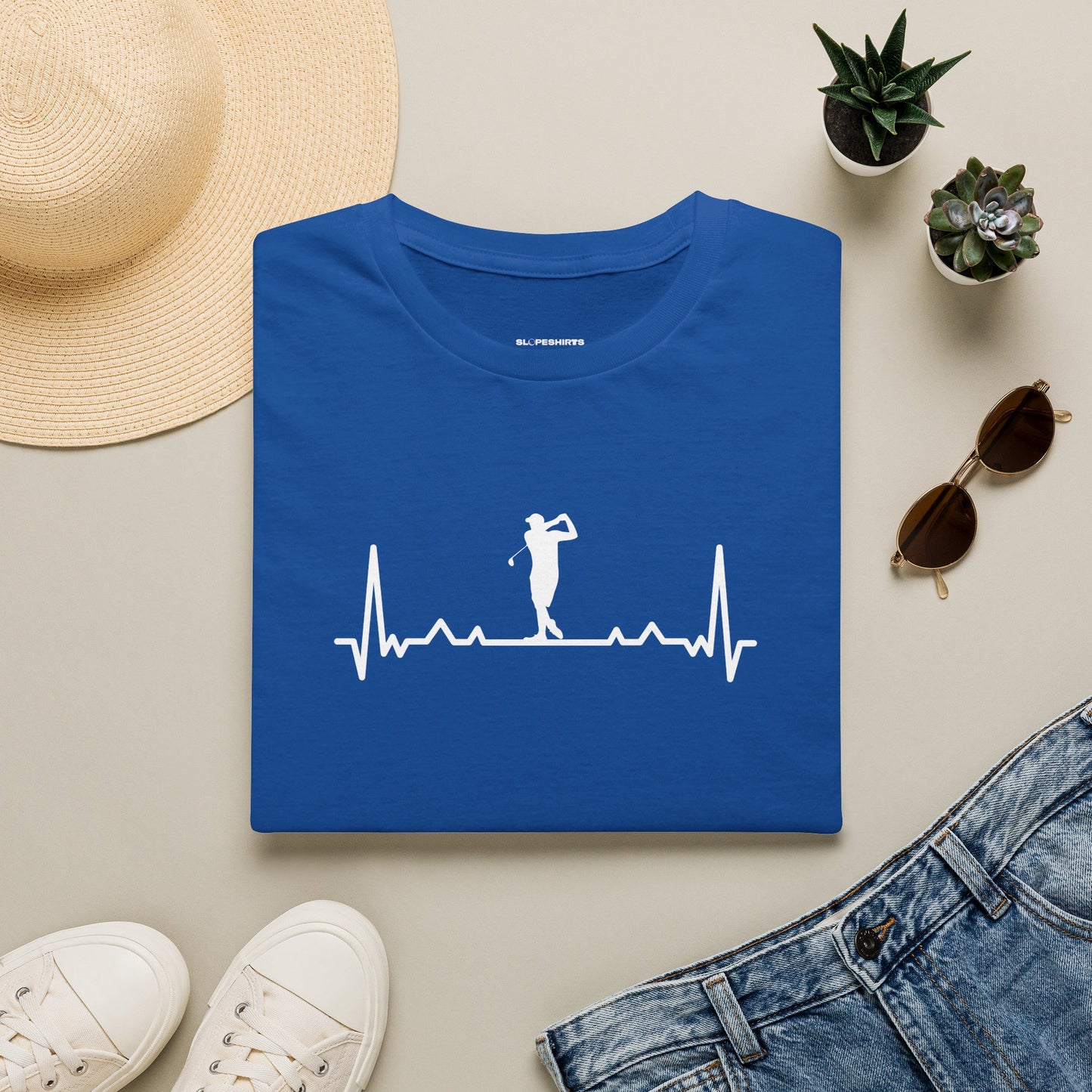 Golf heartbeat T-shirt