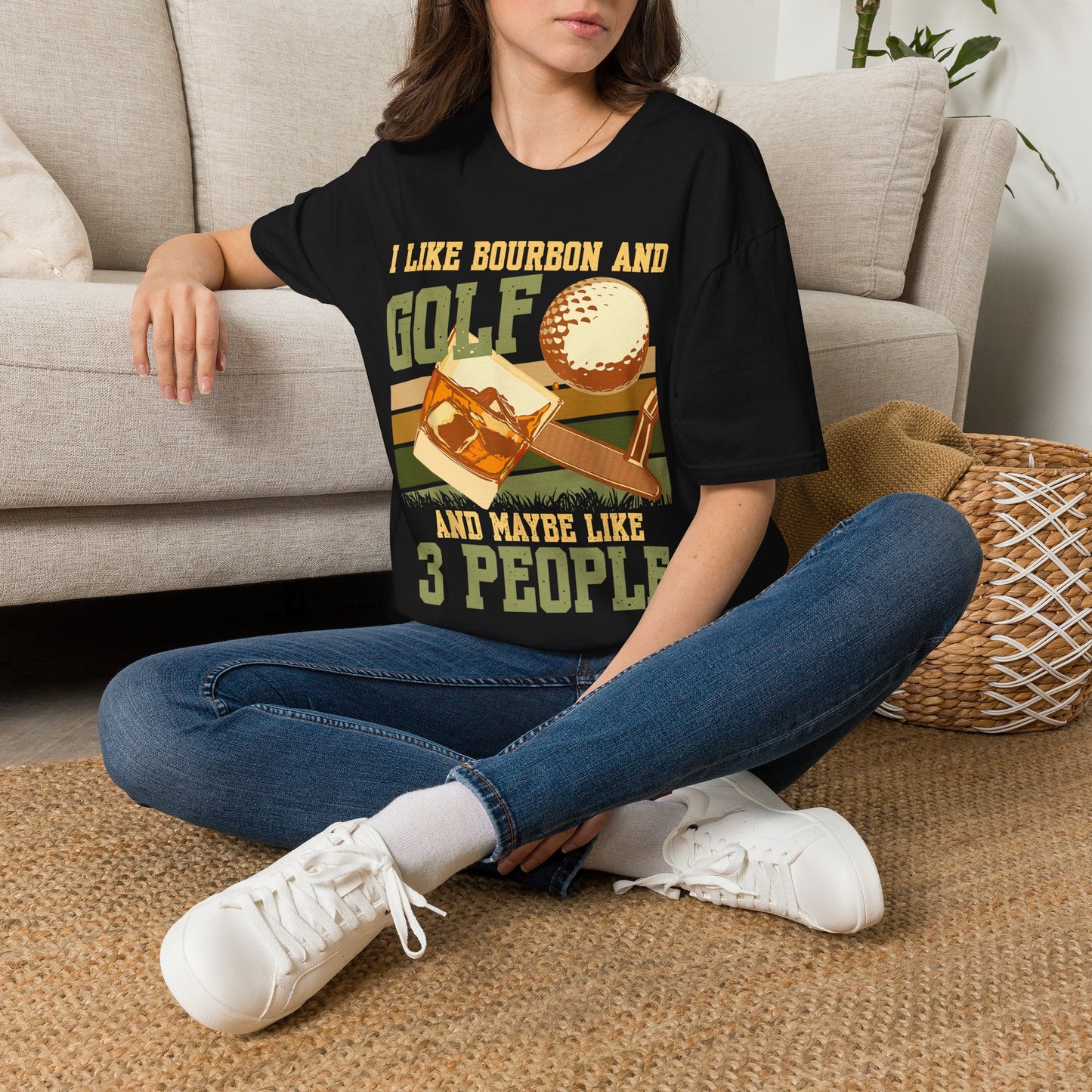 I like bourbon and golf and maybe like 3 people T-shirt