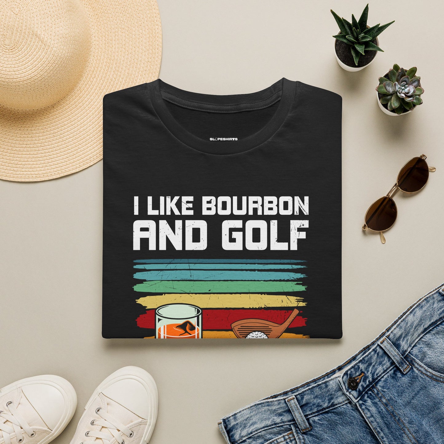 I like bourbon and golf T-shirt